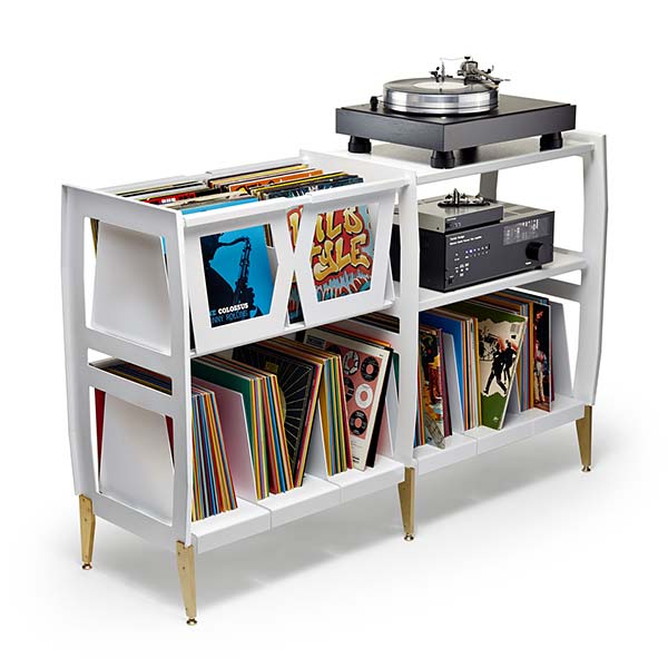 Shelving with record player